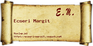 Ecseri Margit névjegykártya